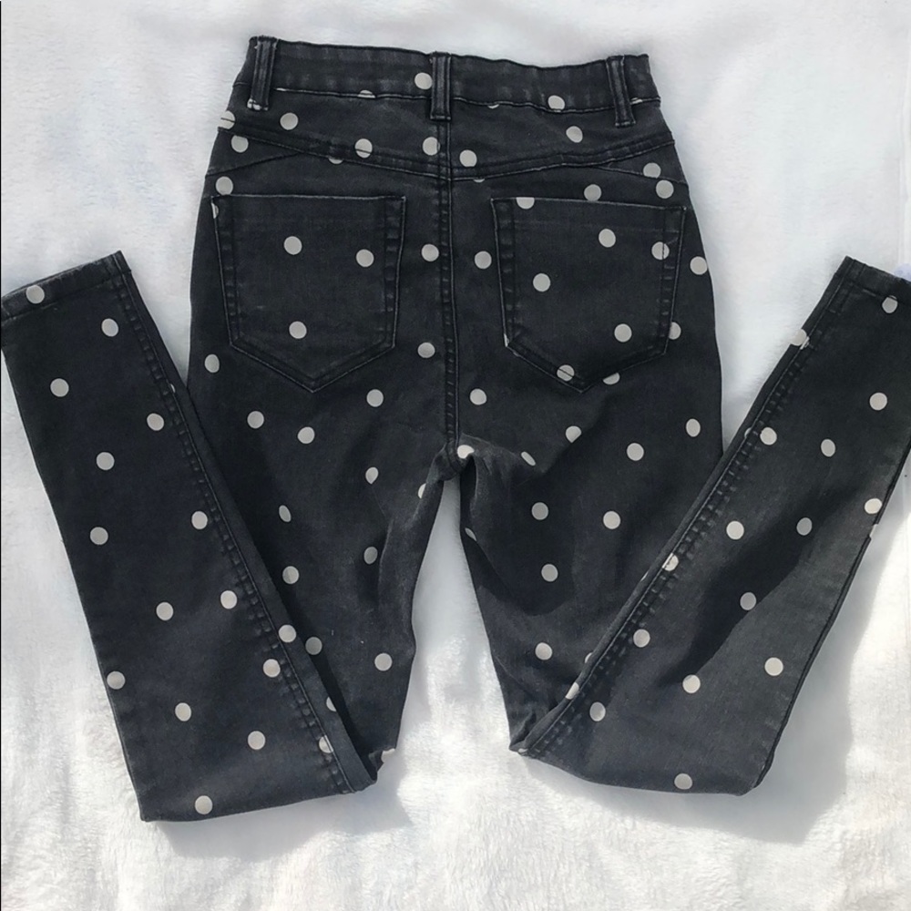 Polka dot high waisted jeans